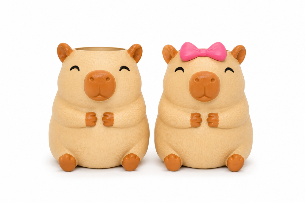 Chubby Capybara Desk Container "His & Hers" Couples Bundle